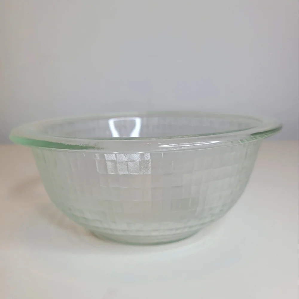 Vintage Pyrex Basket Weave Clear Mixing Bowl 1 Quart